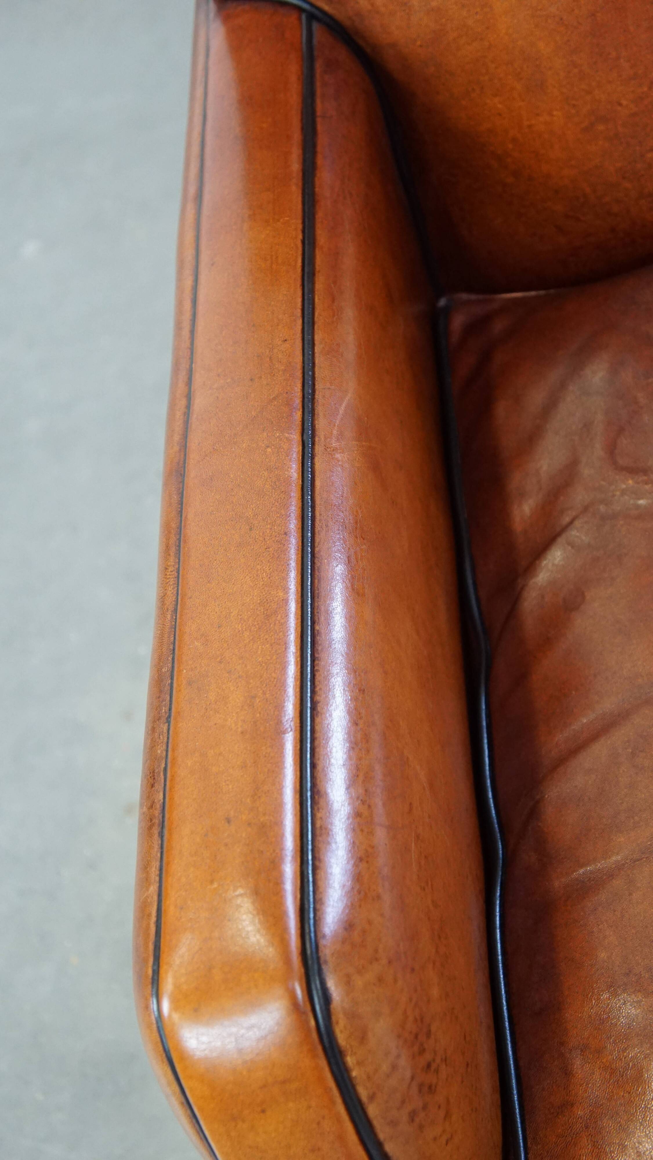 Sheepskin leather armchair