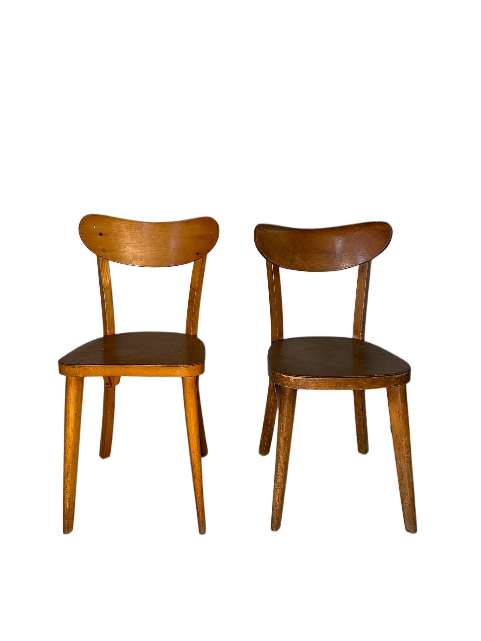 Pair of mismatched vintage chairs - 50s minimalist design
