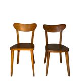 Paire de chaises vintage dépariées - Design minimaliste des années 50