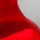 Vintage blown glass vase with "controlled" bubbles in red and yellow, 1960s-1970s.