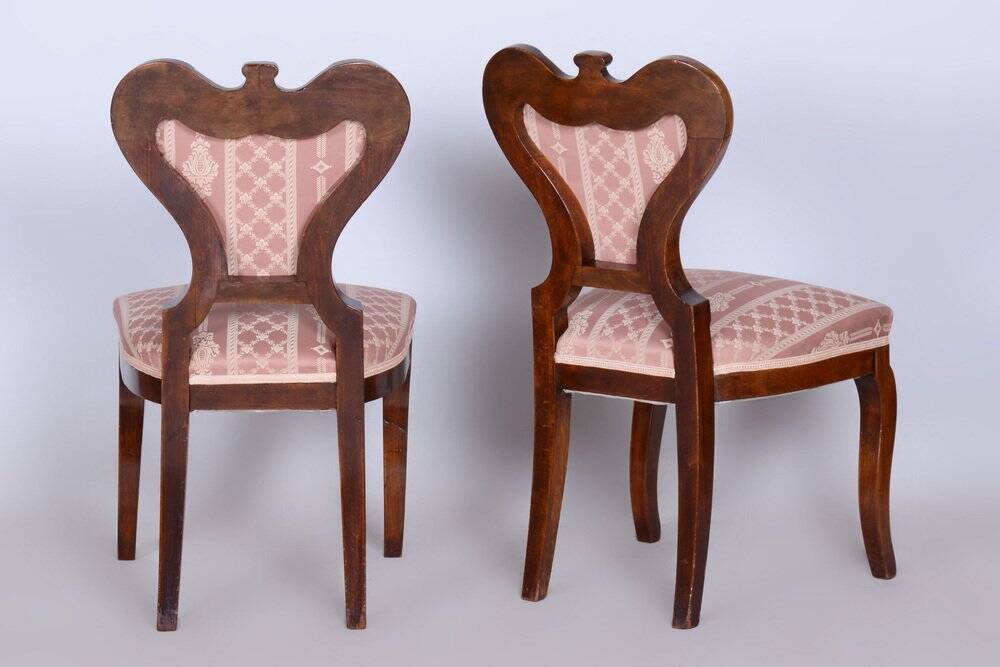 Biedermeier Oak Seating Set in Walnut, Austria, 1840s, Set of 5