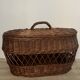 Woven wicker openwork basket