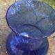 Roman vase in Persian blue blown glass, vintage Biot glassware