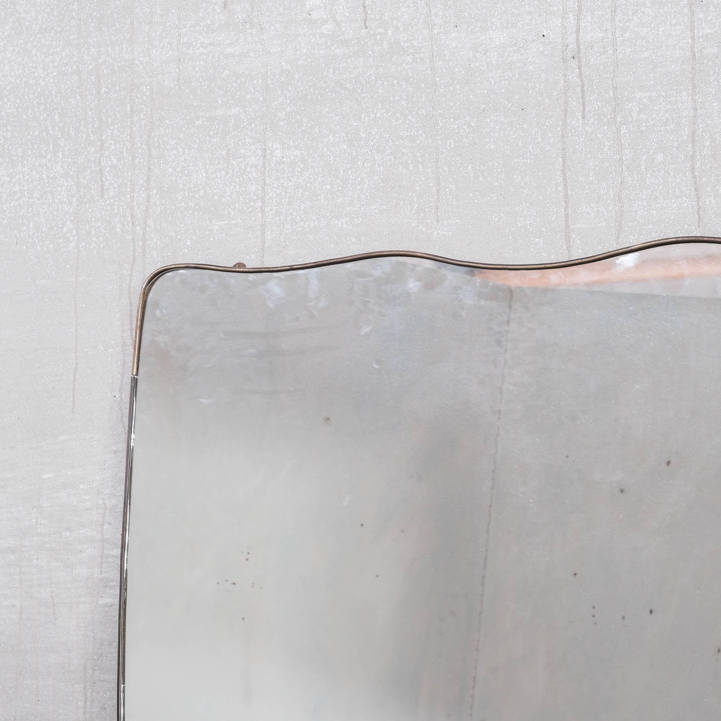 Xl mid-century brass italian mirror