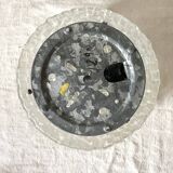 Vintage round ceiling light in molded glass