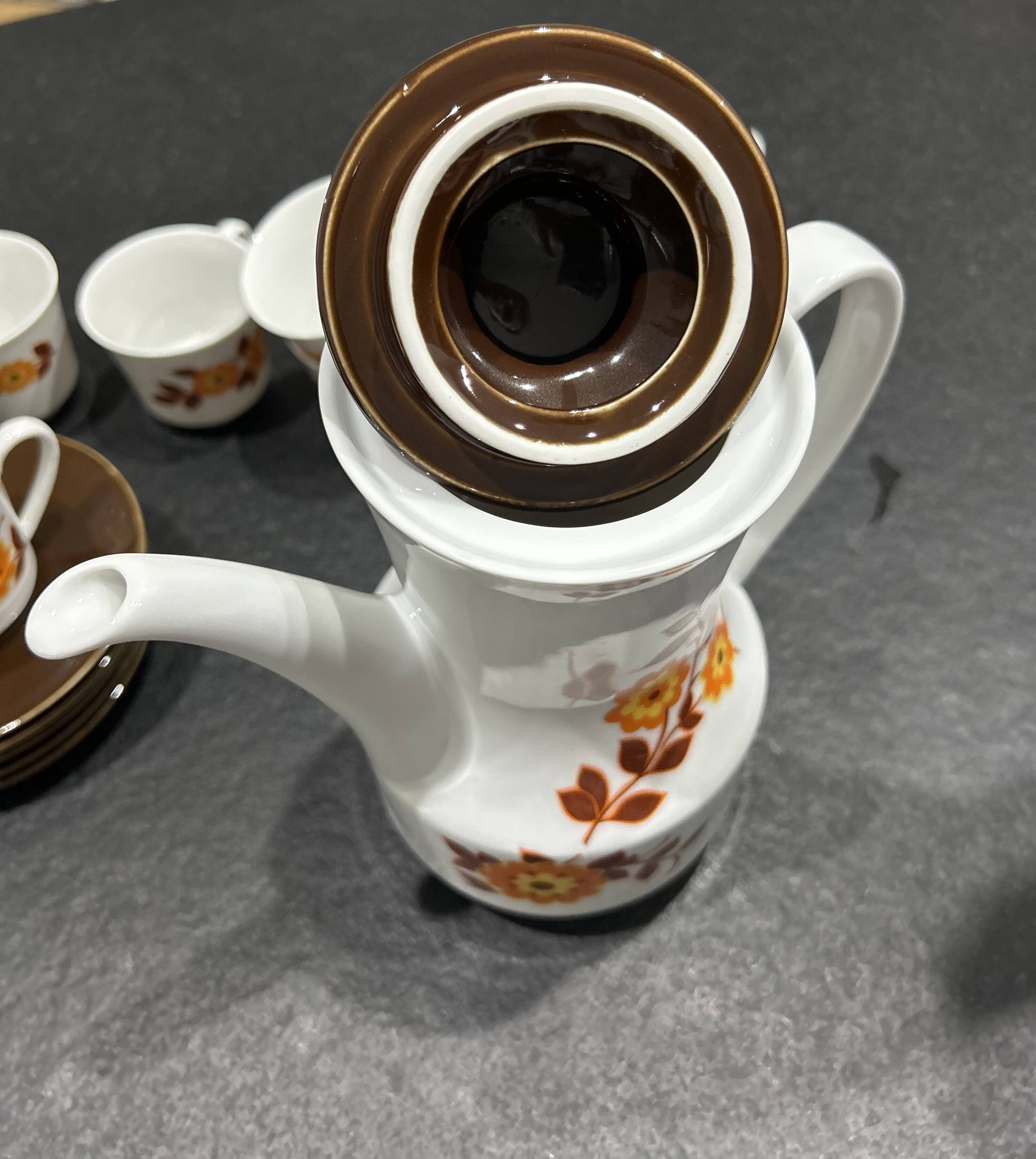 Service à café ou thé en porcelaine Seltmann Weiden K W.Germany Bavaria - années 70 Vintage