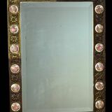 Miroir en Bronze et Porcelaine de Paris années 50