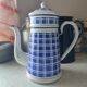 Antique BB Frères enamelled sheet metal coffee maker, Damier model