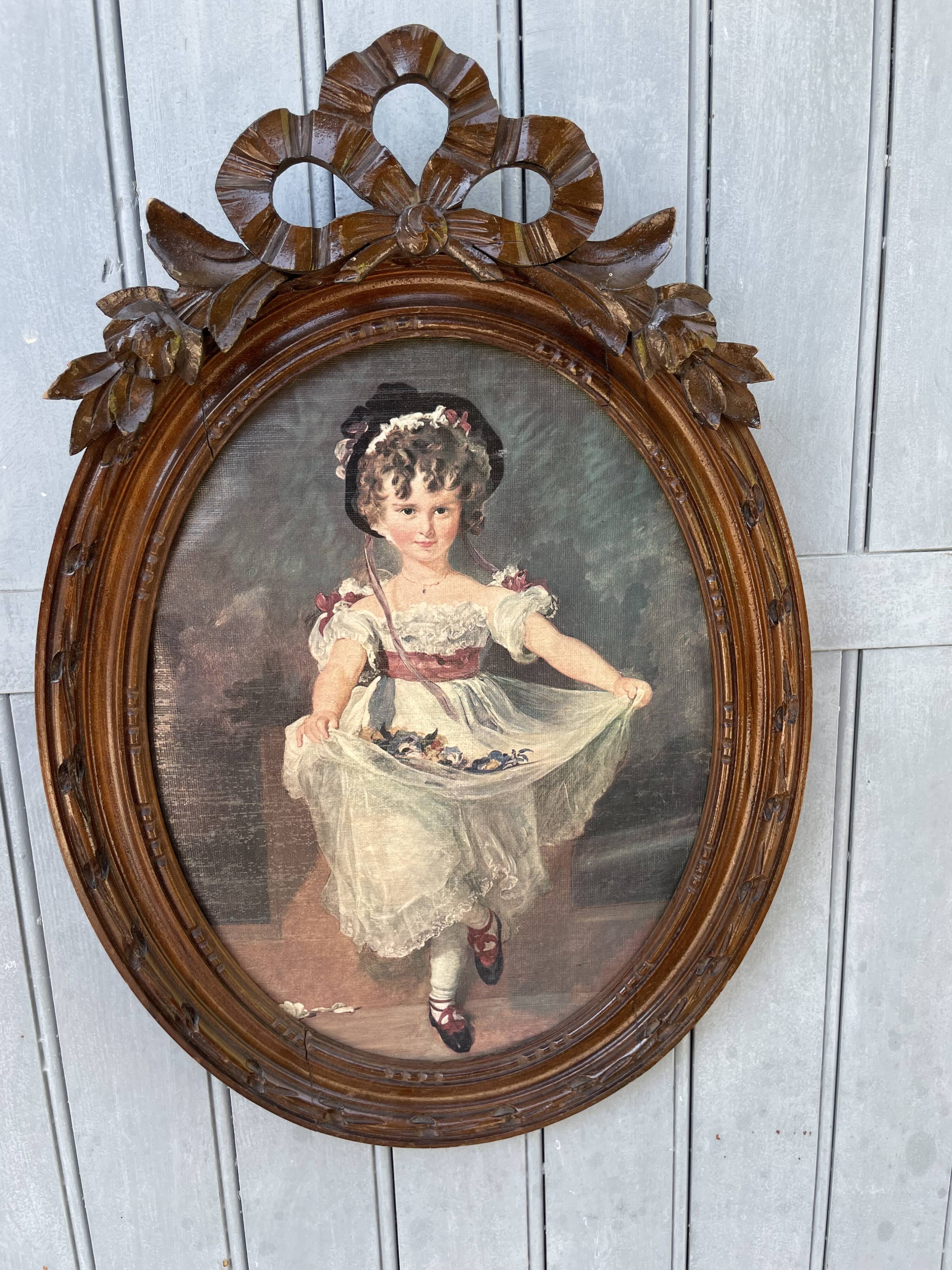 Old painting of a young girl