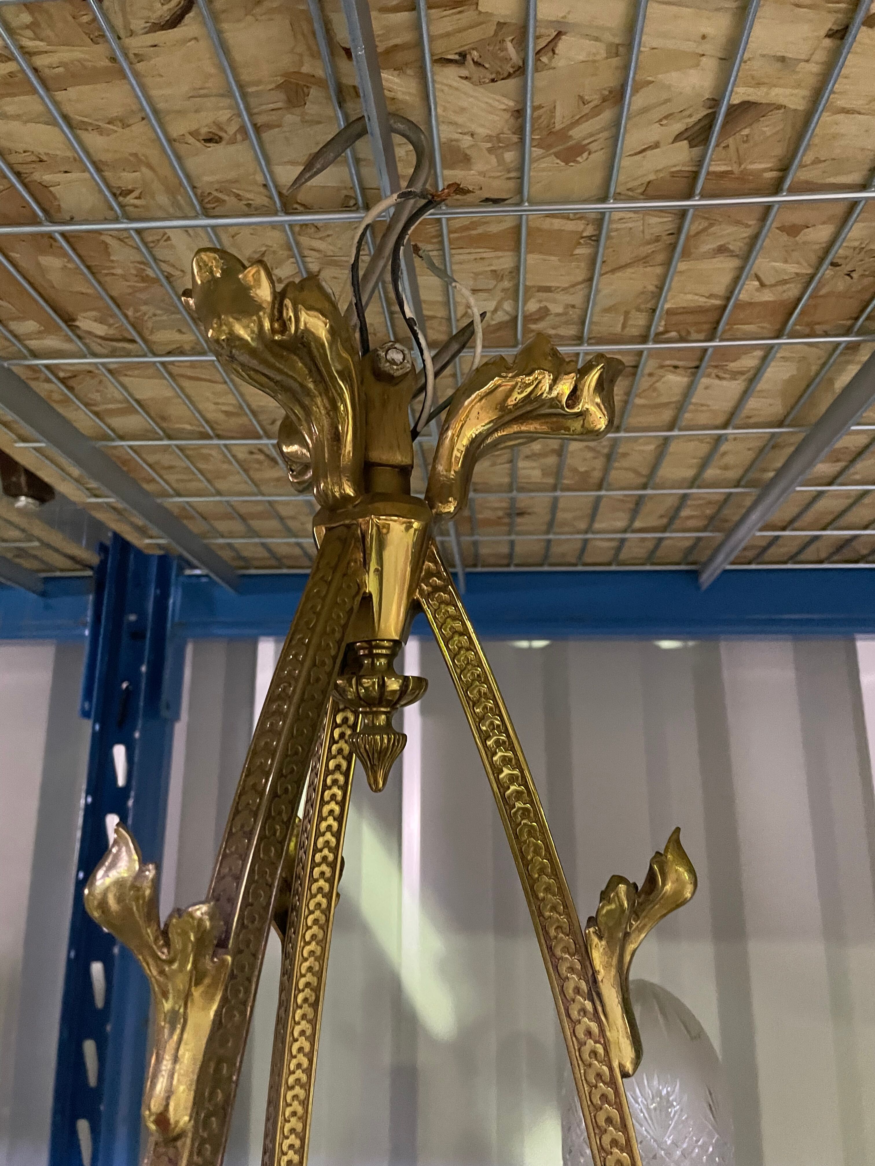 Napoleon III chandelier in gilded bronze