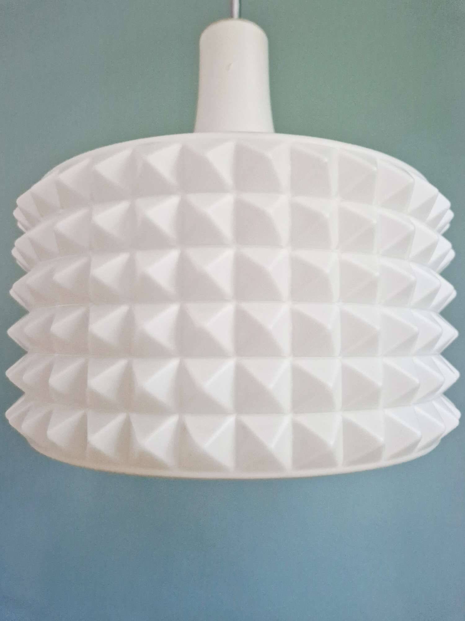 Large white opaline pendant light, Ivan Jakes design, 1960s