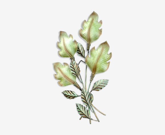 Applique en tôle peinte verre de Murano vegetal haut 105 cm