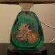vintage 1960 lamp in lucite - inclusion of dried flowers & edelweiss - retro