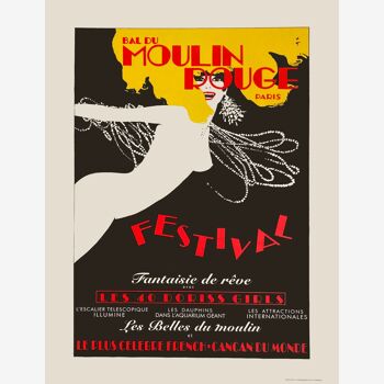 Poster Moulin Rouge "Festival" by René GRUAU