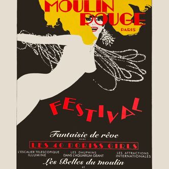 Affiche Moulin Rouge "Festival" par René GRUAU