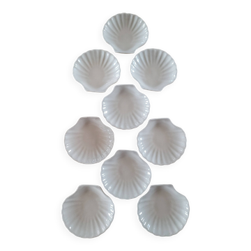 9 coquilles à St Jacques en grès émaillé