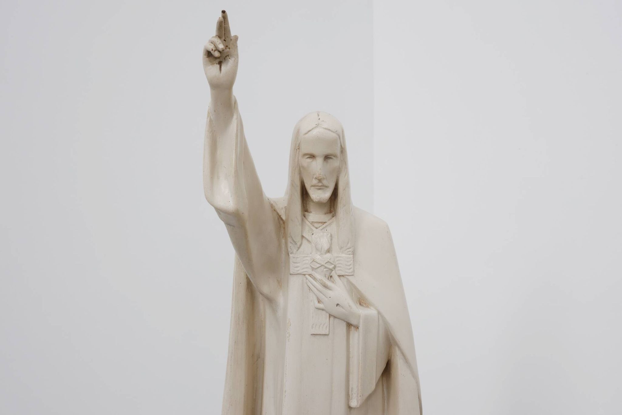 “Christ King in Our Home” Plaster Statue, Belgium, ca. 1920