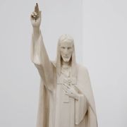 “Christ King in Our Home” Plaster Statue, Belgium, ca. 1920