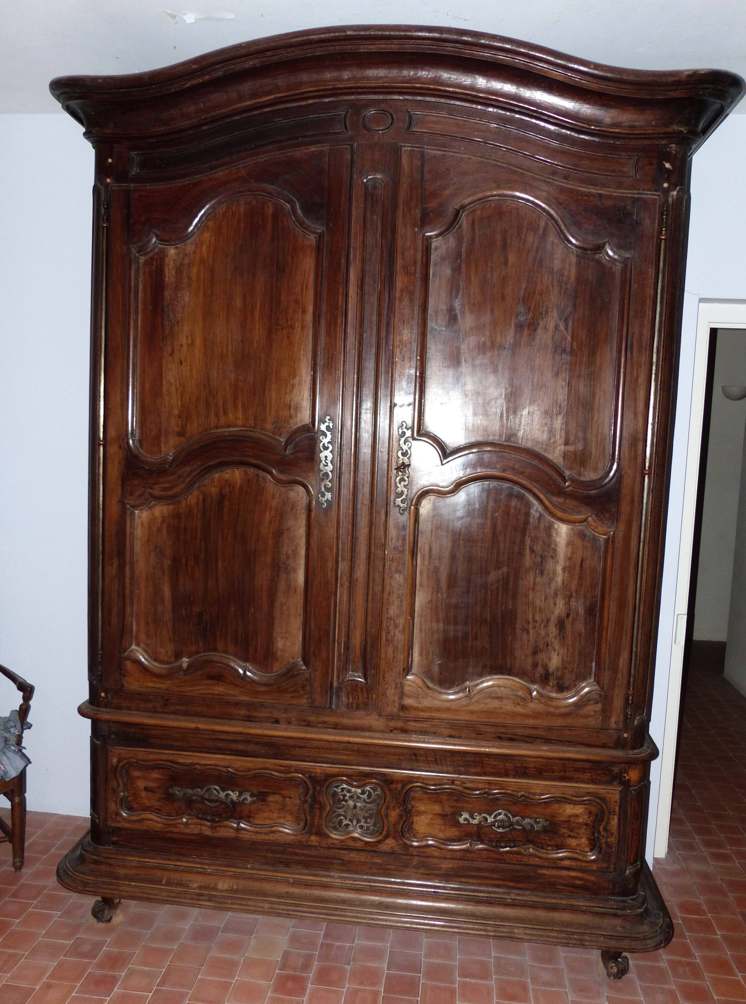 Louis XIV period walnut wardrobe