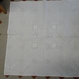 Embroidered white square tablecloth