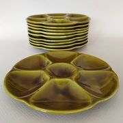 10 earthenware oyster plates from Gien