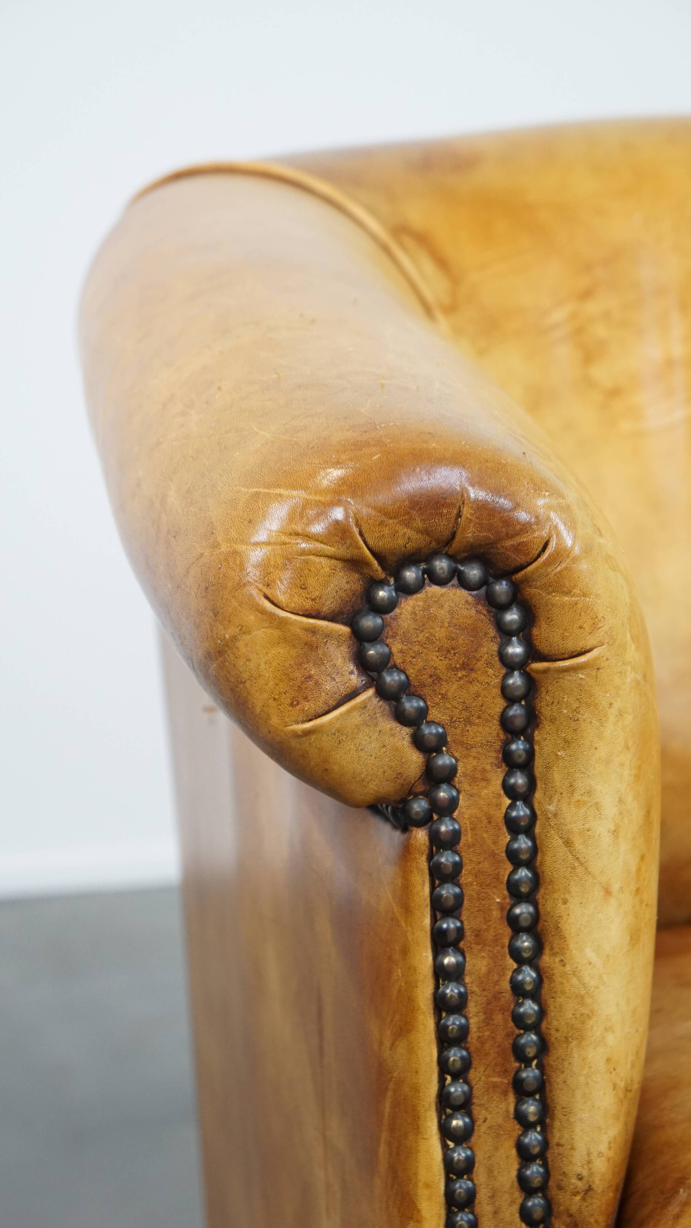 Cow leather English style club chair