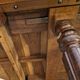 Extendable walnut table, 6 caned chairs in Henri II Neo-Renaissance style.