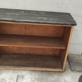 Old rear oak counter unit with two sliding doors