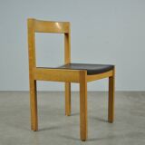 Vintage oak DUTCH DESIGN dining chairs in modern minimalist style, 1960s
