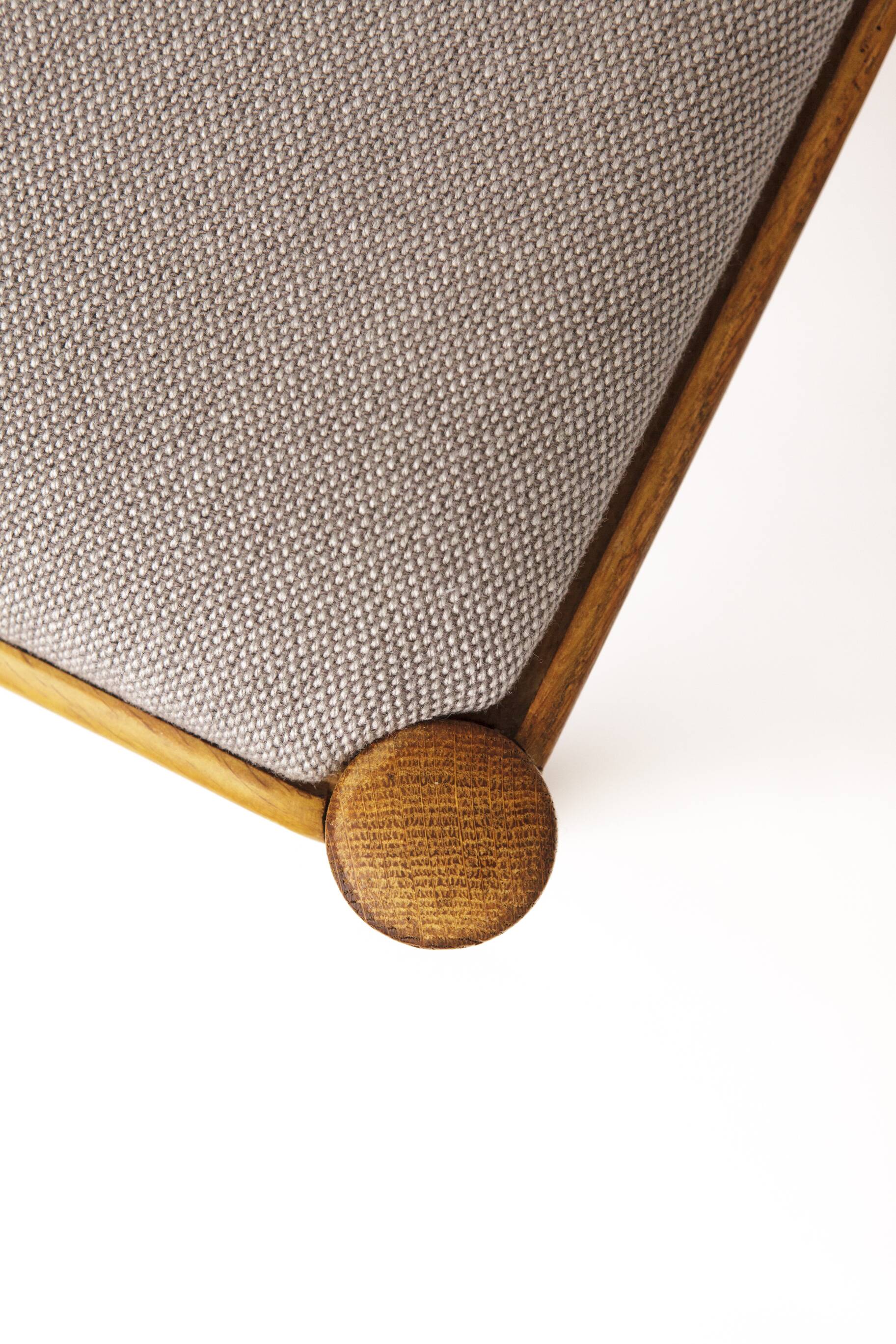 1 of 3 Vintage Beechwood Chair, 1970s, Germany, Upholstered, Set of 3