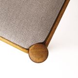 1 of 3 Vintage Beechwood Chair, 1970s, Germany, Upholstered, Set of 3