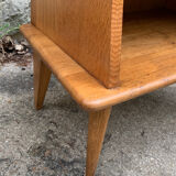 Pair of bedside feet compass solid oak vintage 1950