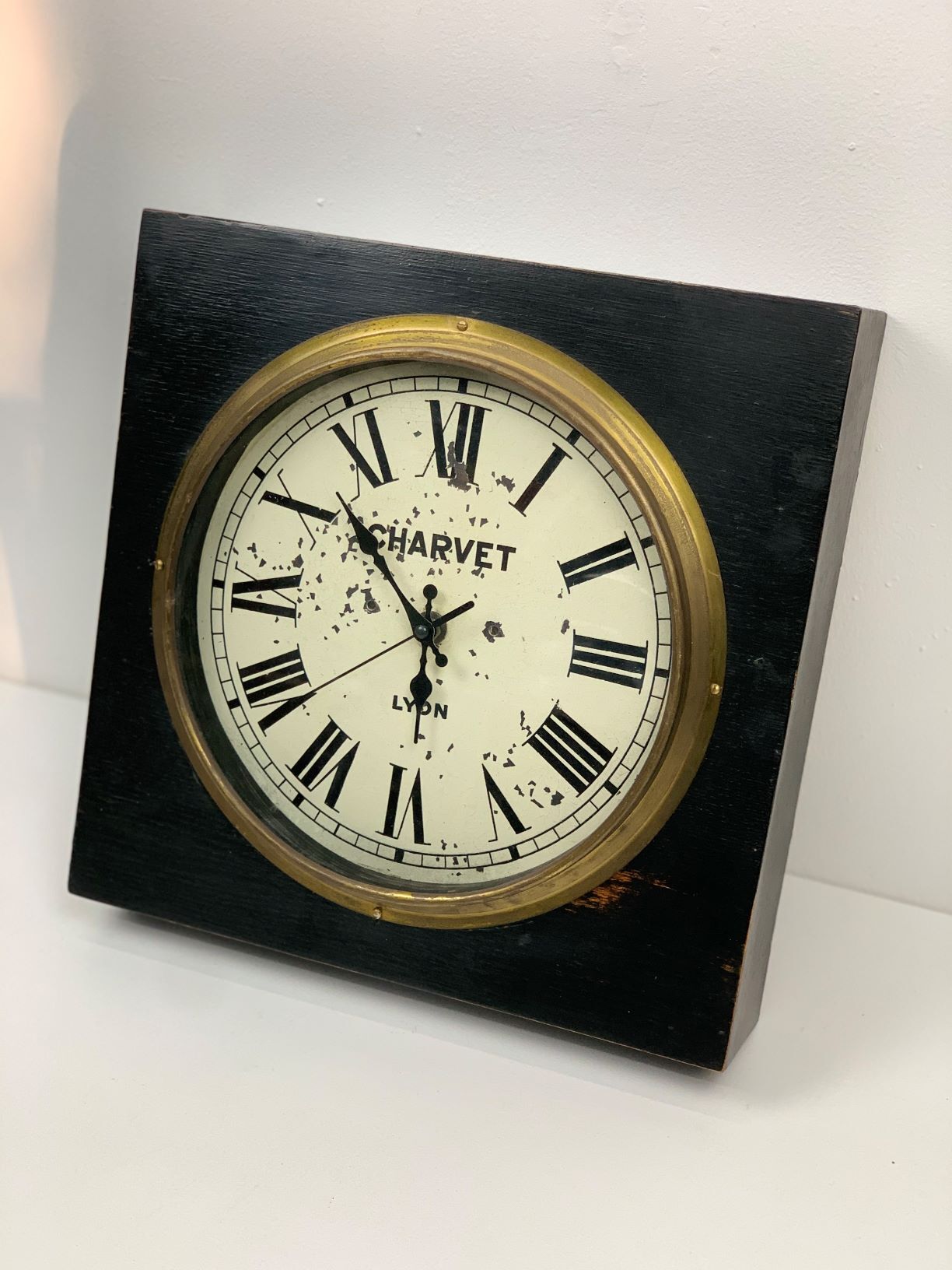 Pendule horloge bois cuivre house charvet lyon
