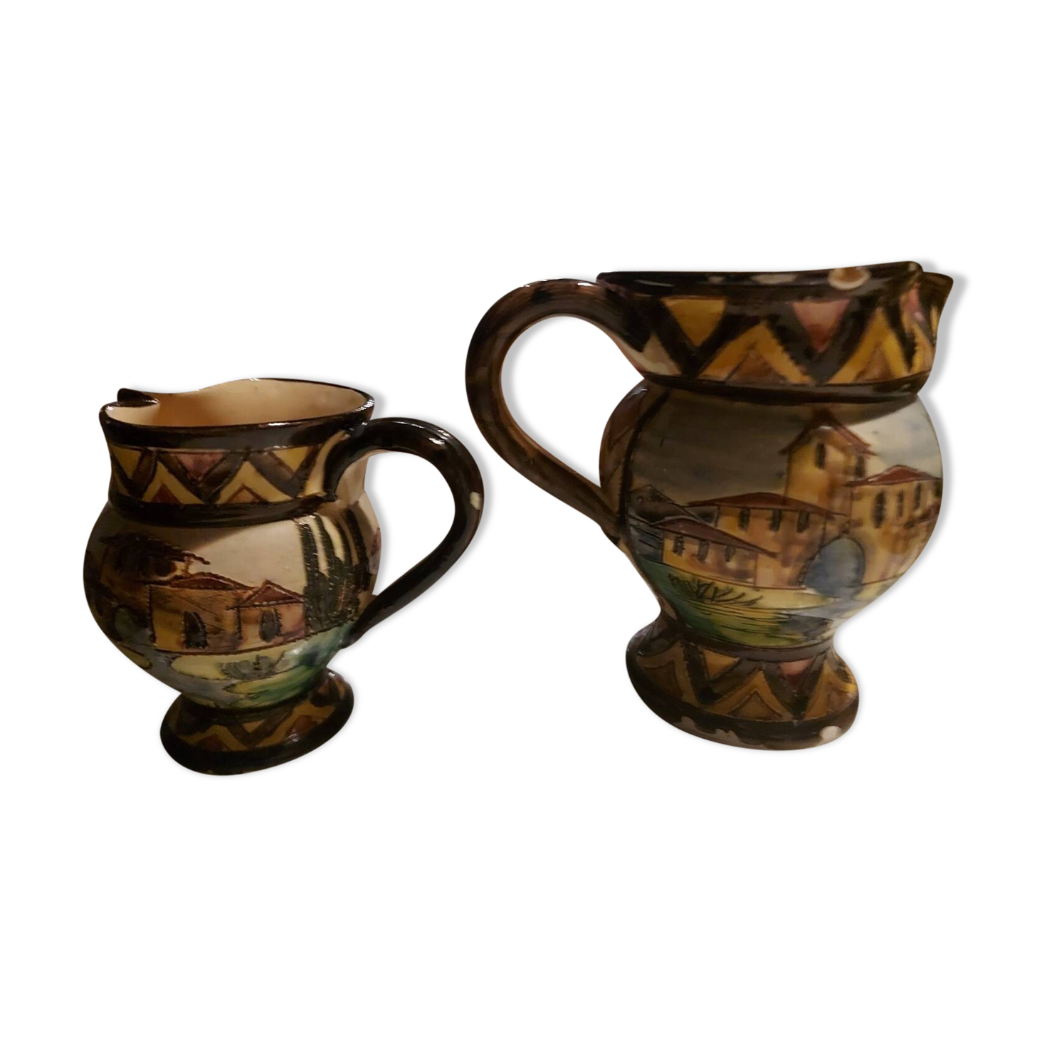 2 earthenware jugs from Lugano