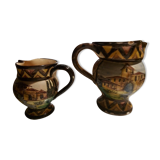 2 Lugano earthenware pitchers