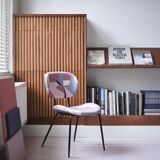 Chaise tissu motifs roses