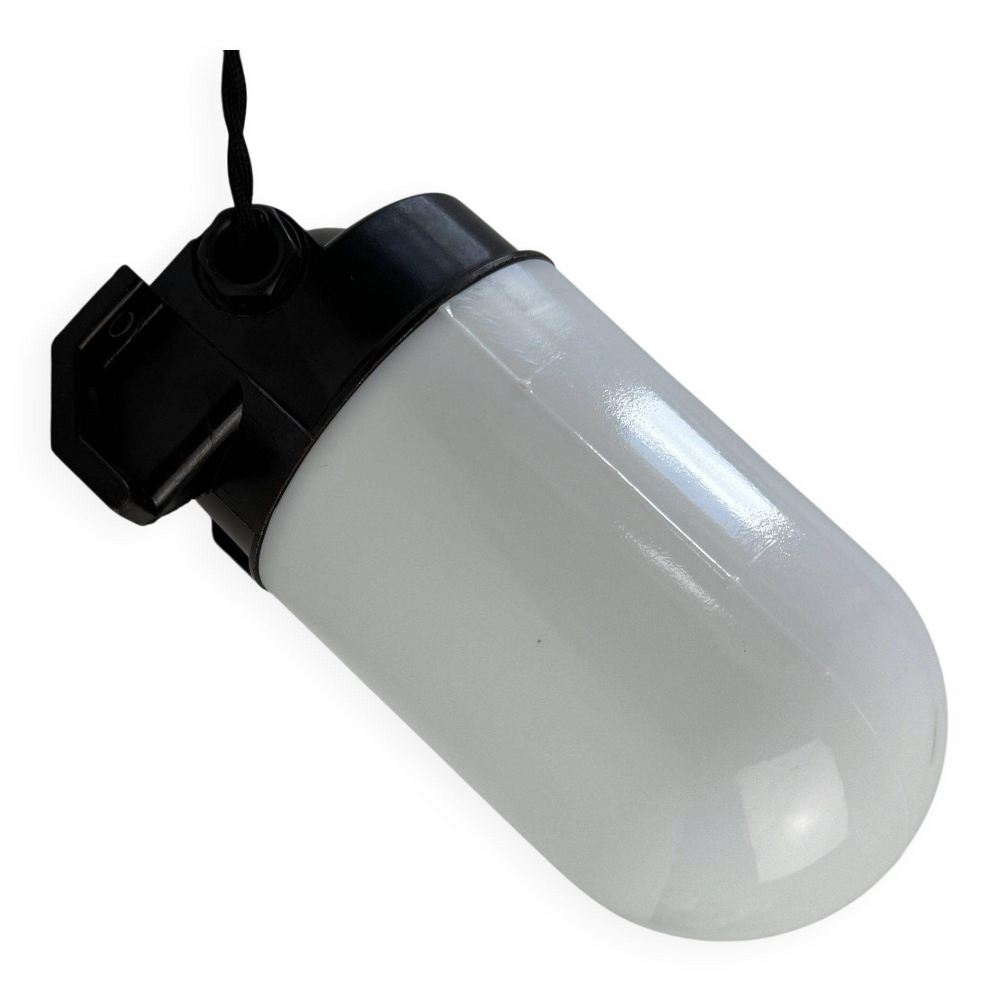 Vintage "block" wall light in opaline.