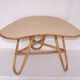 Rattan bamboo coffee table free form 50's