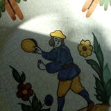 Faience plate nevers man with tambourine 20 th