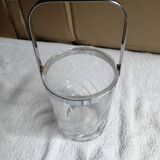 Glass and metal ice bucket