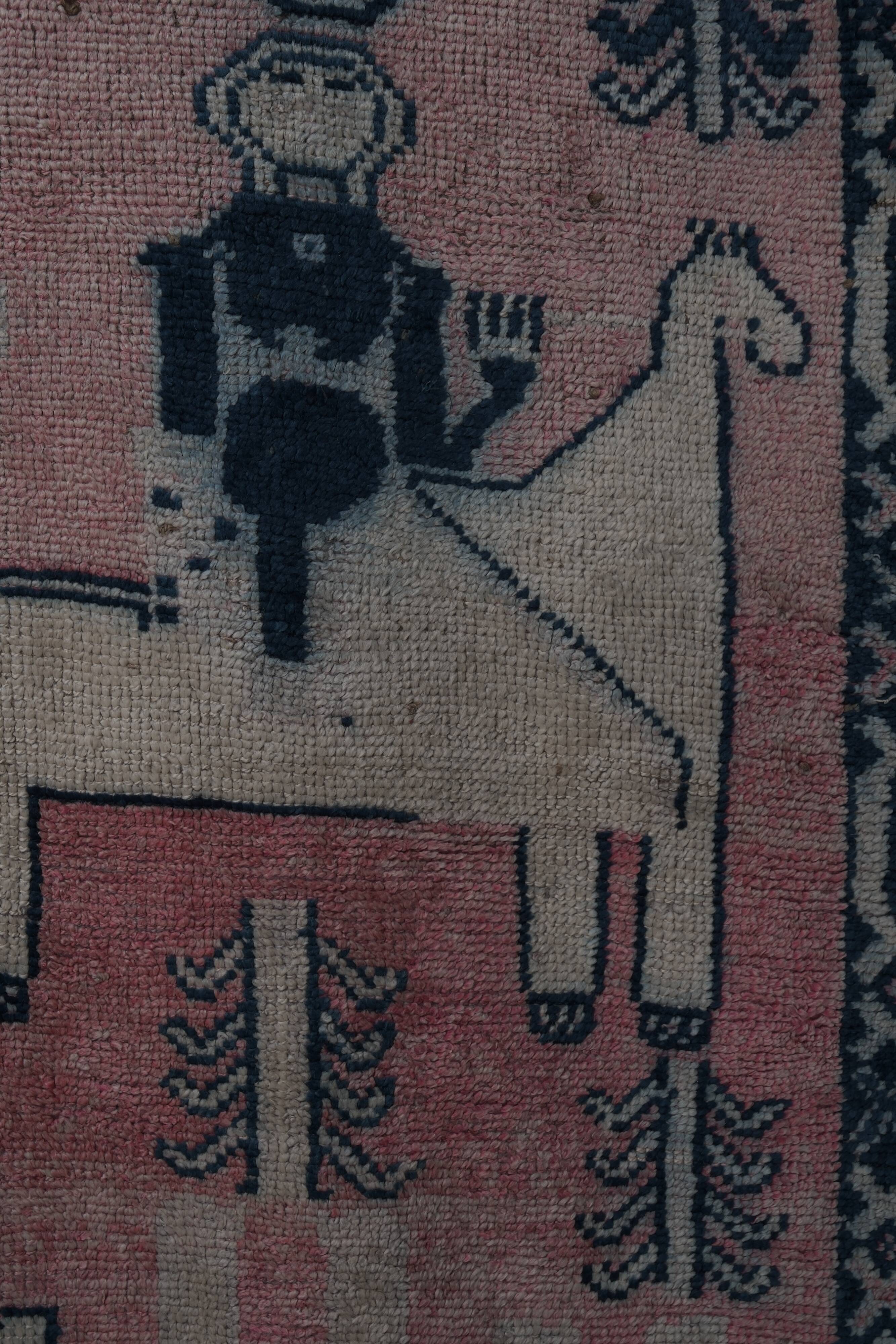 Vintage Turkish Oushak Rug Handwoven 104x320 cm