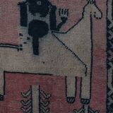 Vintage Turkish Oushak Rug Handwoven 104x320 cm