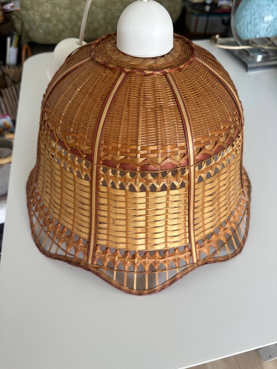 Vintage wicker pendant light