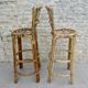Pair of high stools, bar, rattan with back