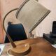 Temde Leuchten desk lamp with a gooseneck in teak, 1960s design.