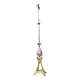 Bronze and blue porcelain floor lamp from the early 20th century.
