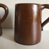 3 mugs grès du marais vintage