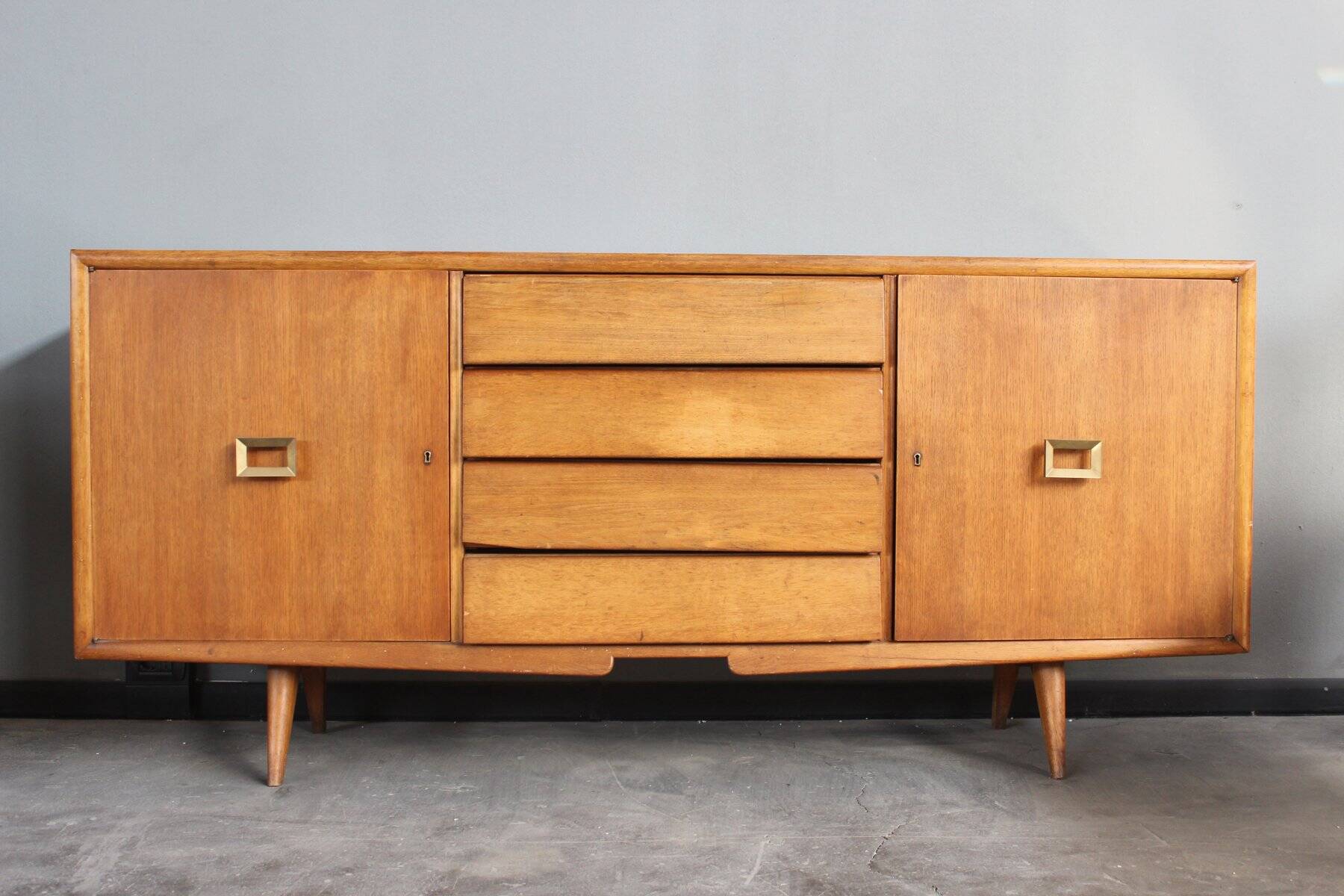 Enfilade with Brass Handles, Italy, 1960s