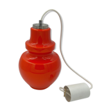 Orange opaline hanging lamp