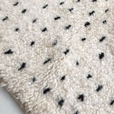 Moroccan Berber carpet Beni Ouarain ecru with black polka dots 223x160cm